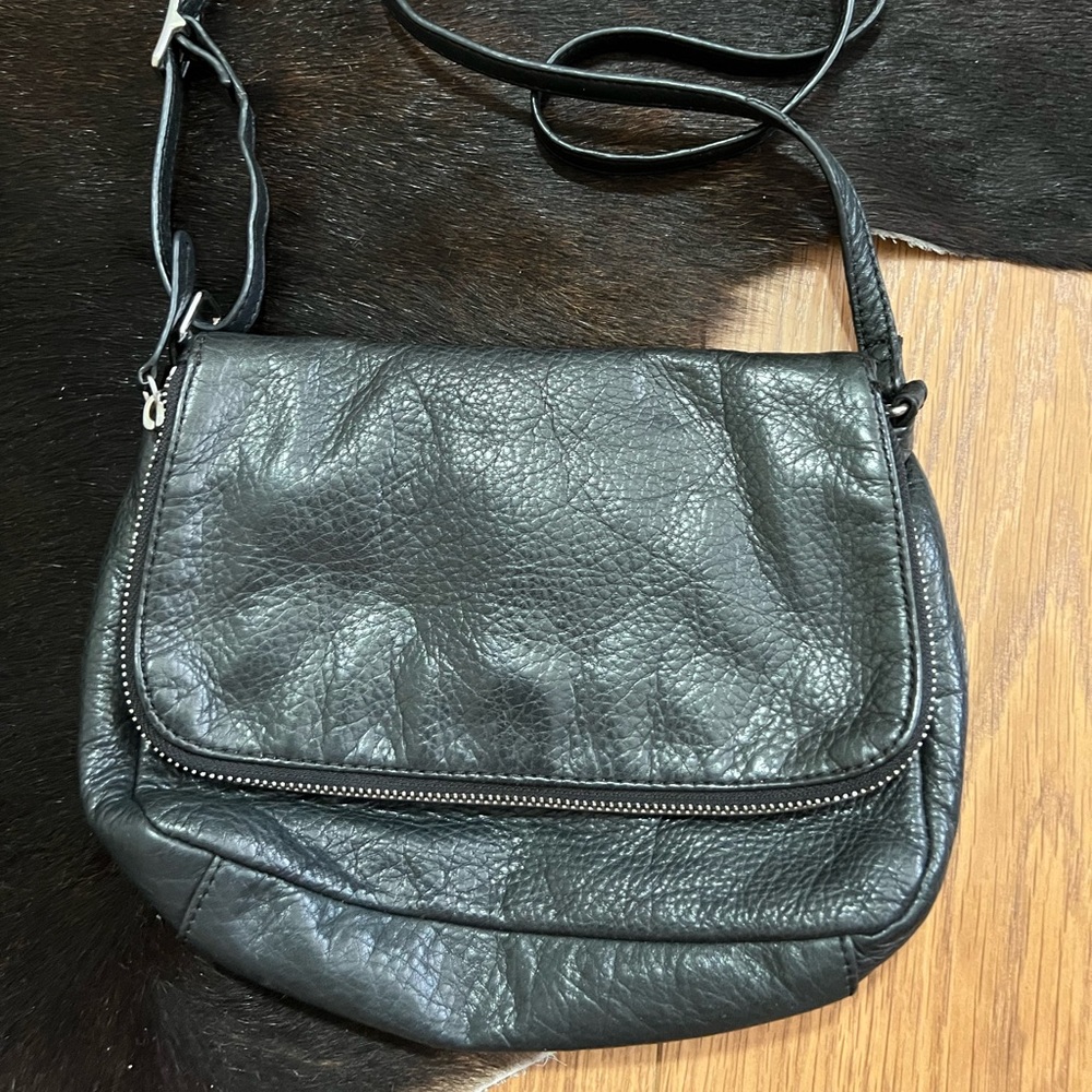 Black leather Margot crossbody